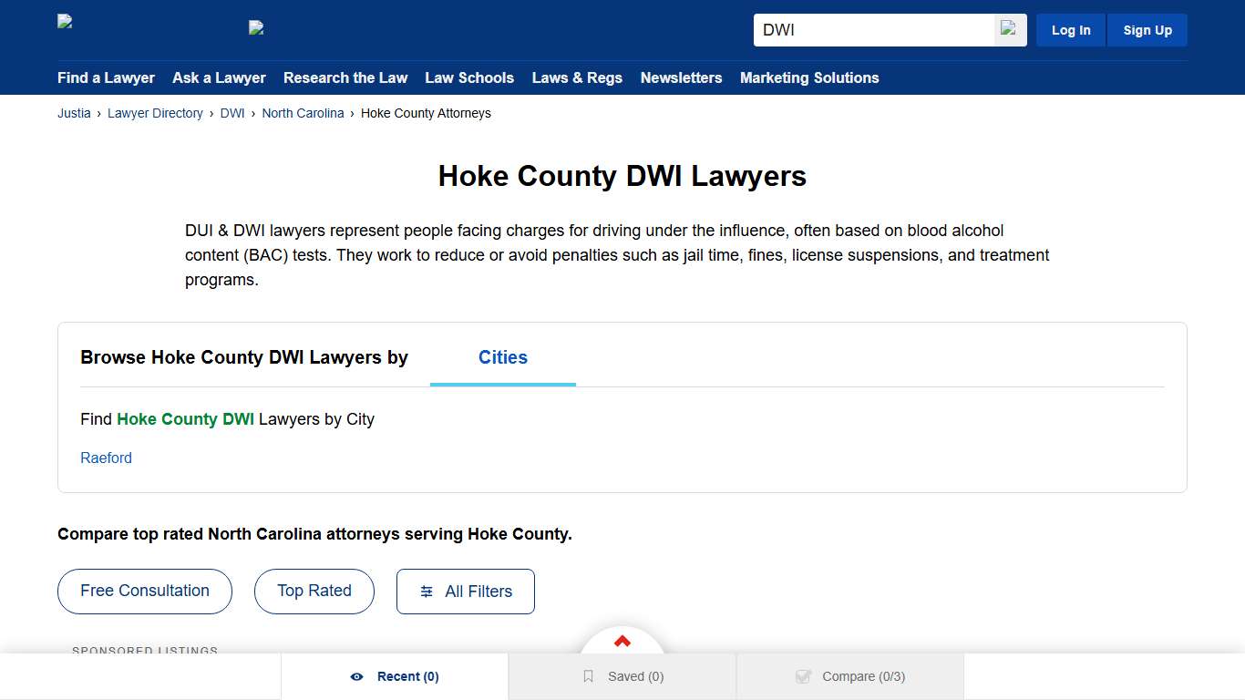 Best DWI Lawyers in Hoke County, NC Justia Lawyer Directory
