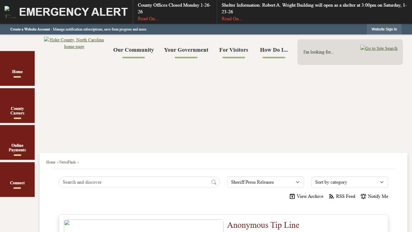 News Flash • Hoke County, NC